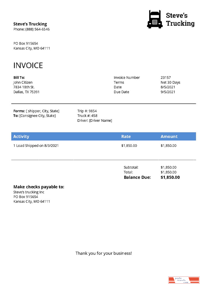 USA Steve s Trucking Company PSD template